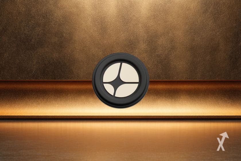 Le token noir avec le logo Aster sur un fond doré